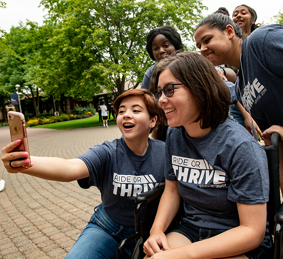 Profile of straightfaced college-aged Latina woman